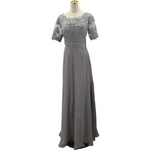Sophisticated Gray Lace Maxi Dress